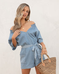 Galveston Pocketed Chambray Romper