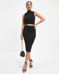 Garcia Knit Midi Skirt - Black