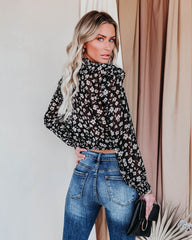 Gavin Floral Swiss Dot Crop Blouse