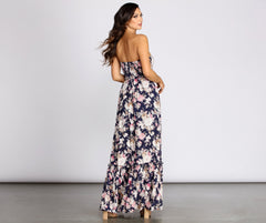 Getaway Girl Floral Smocked Tube Maxi Dress