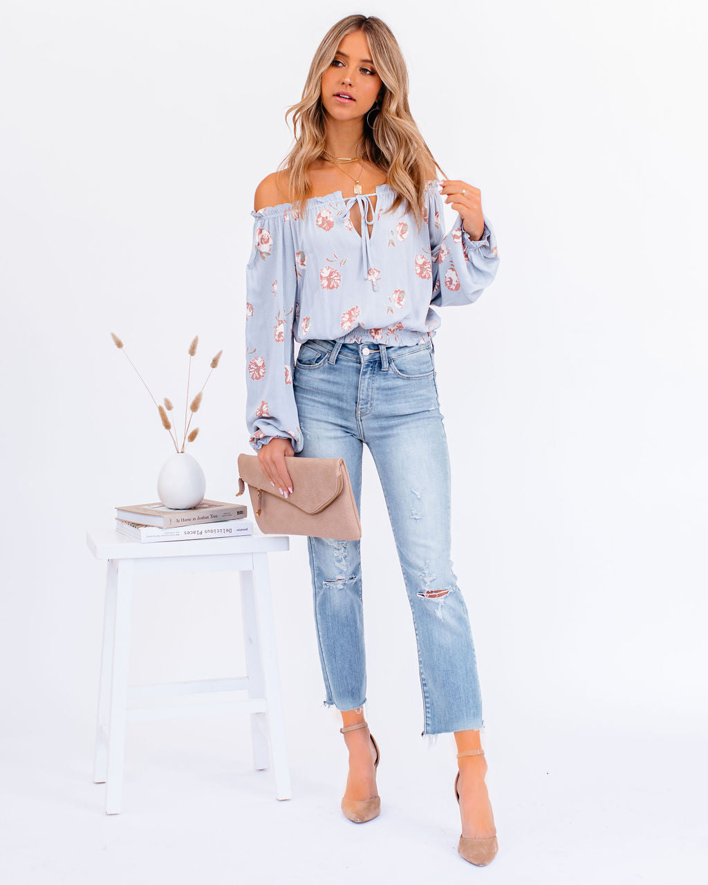 Give Me Love Floral Ruffle Off The Shoulder Top