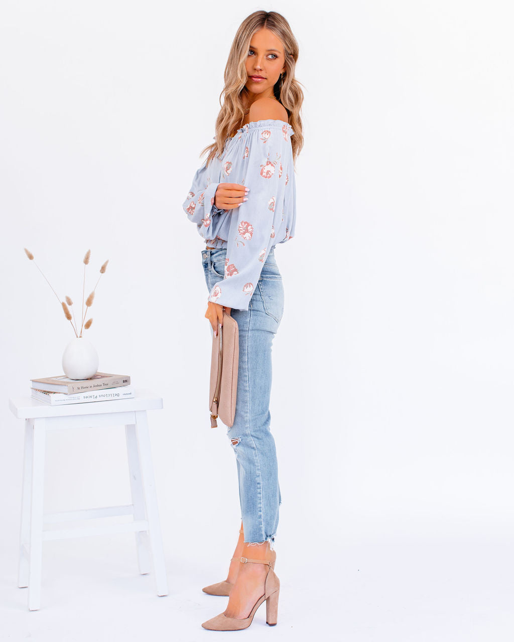 Give Me Love Floral Ruffle Off The Shoulder Top