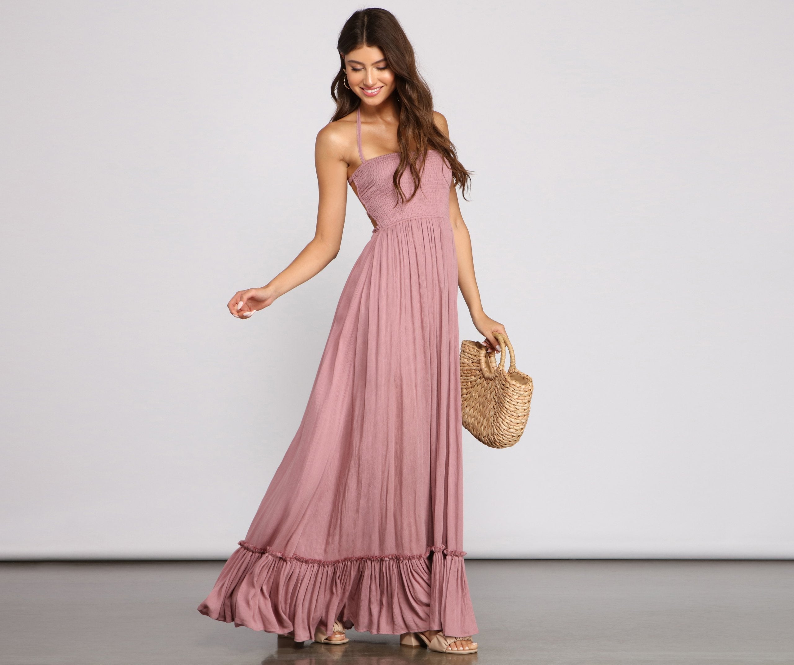 Go With The Flow Smocked Maxi Dress