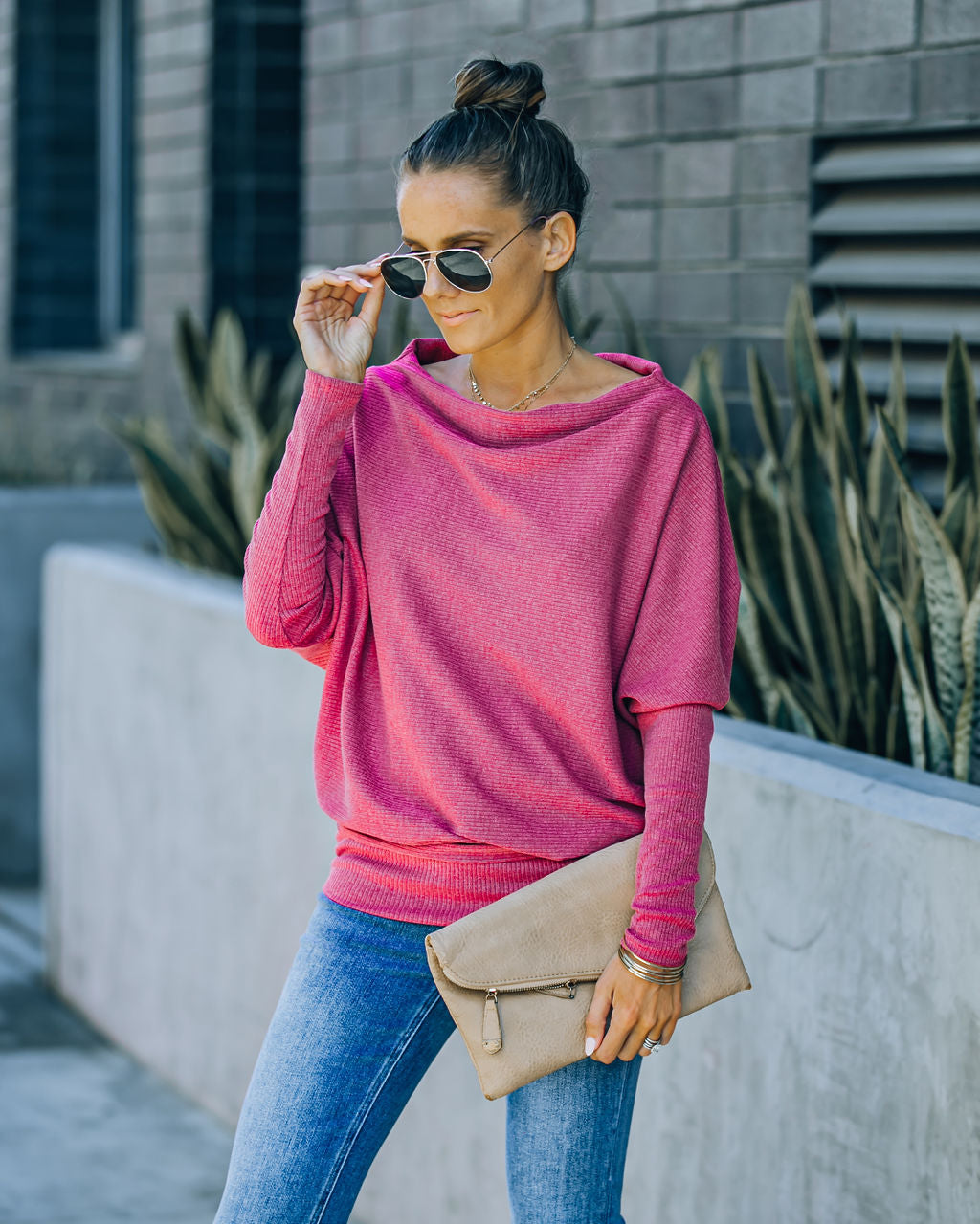 Grateful Dolman Knit Top - Wine