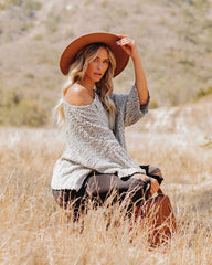 Gray Cotton Blend Crop Knit Sweater