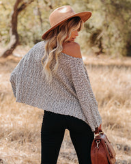 Gray Cotton Blend Crop Knit Sweater