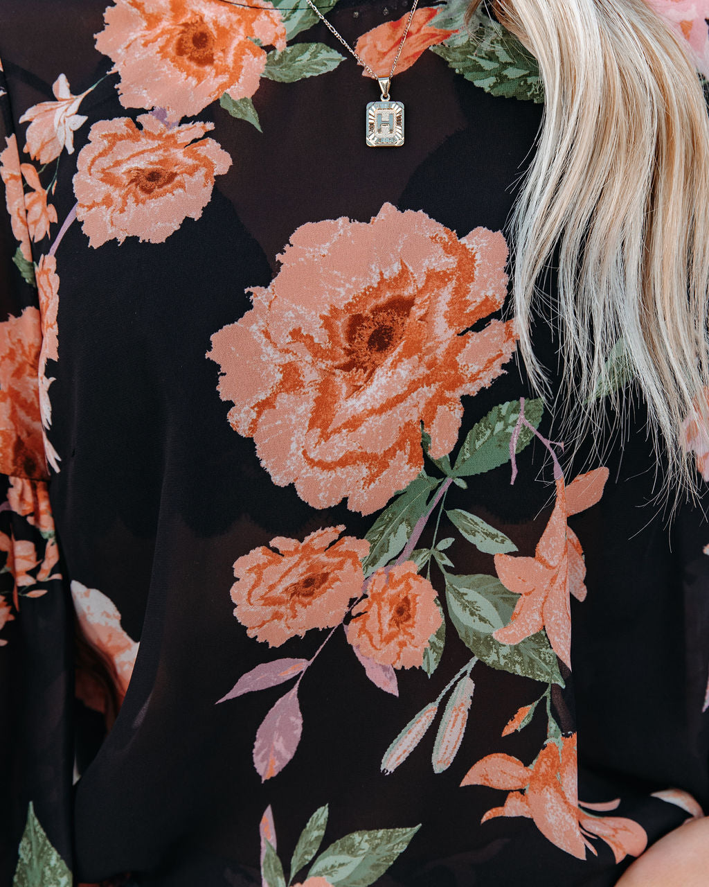 Great Heights Floral Blouse - Black