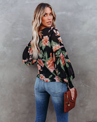 Great Heights Floral Blouse - Black