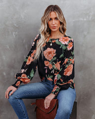 Great Heights Floral Blouse - Black