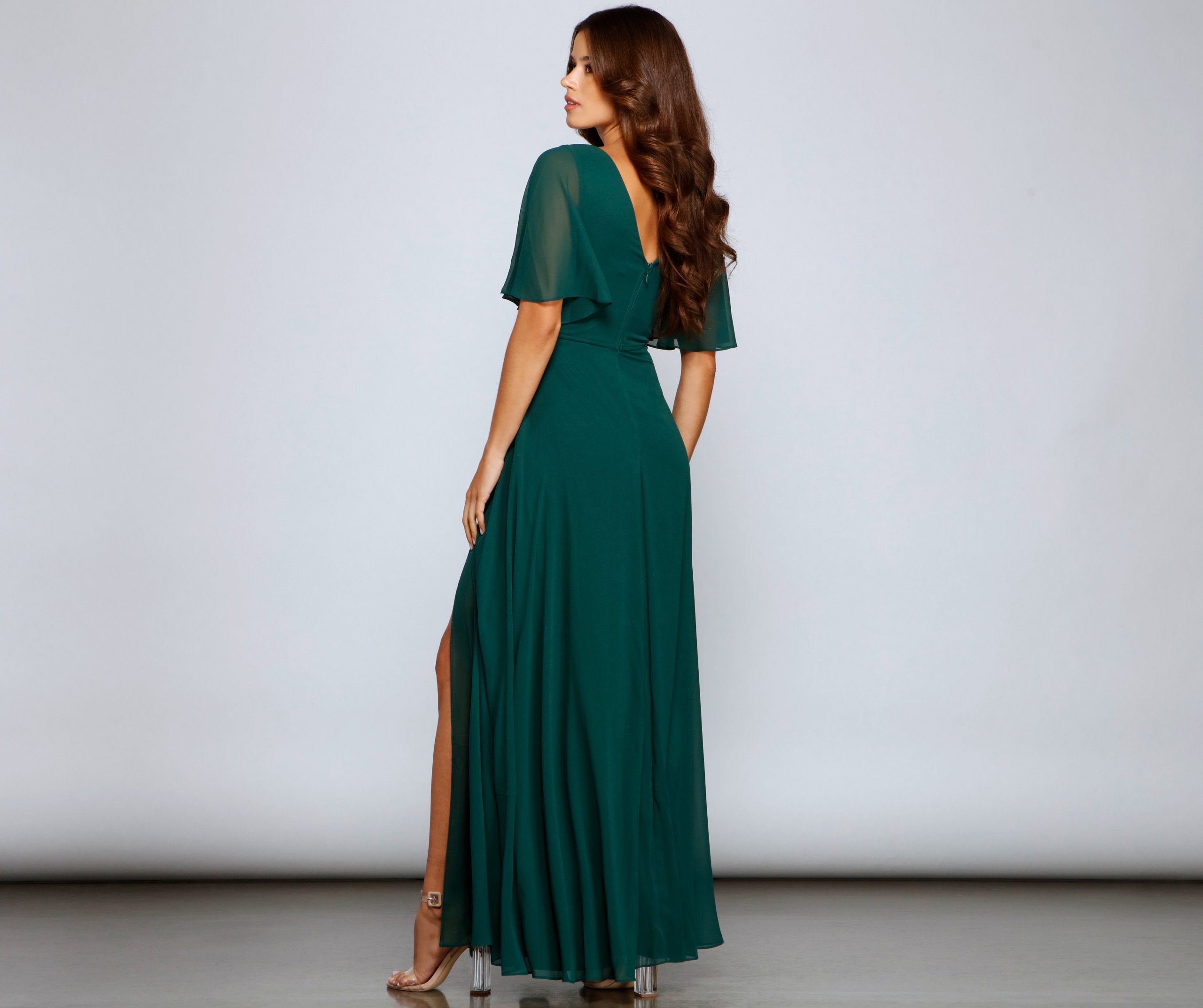 Greta Formal High Slit Chiffon Dress