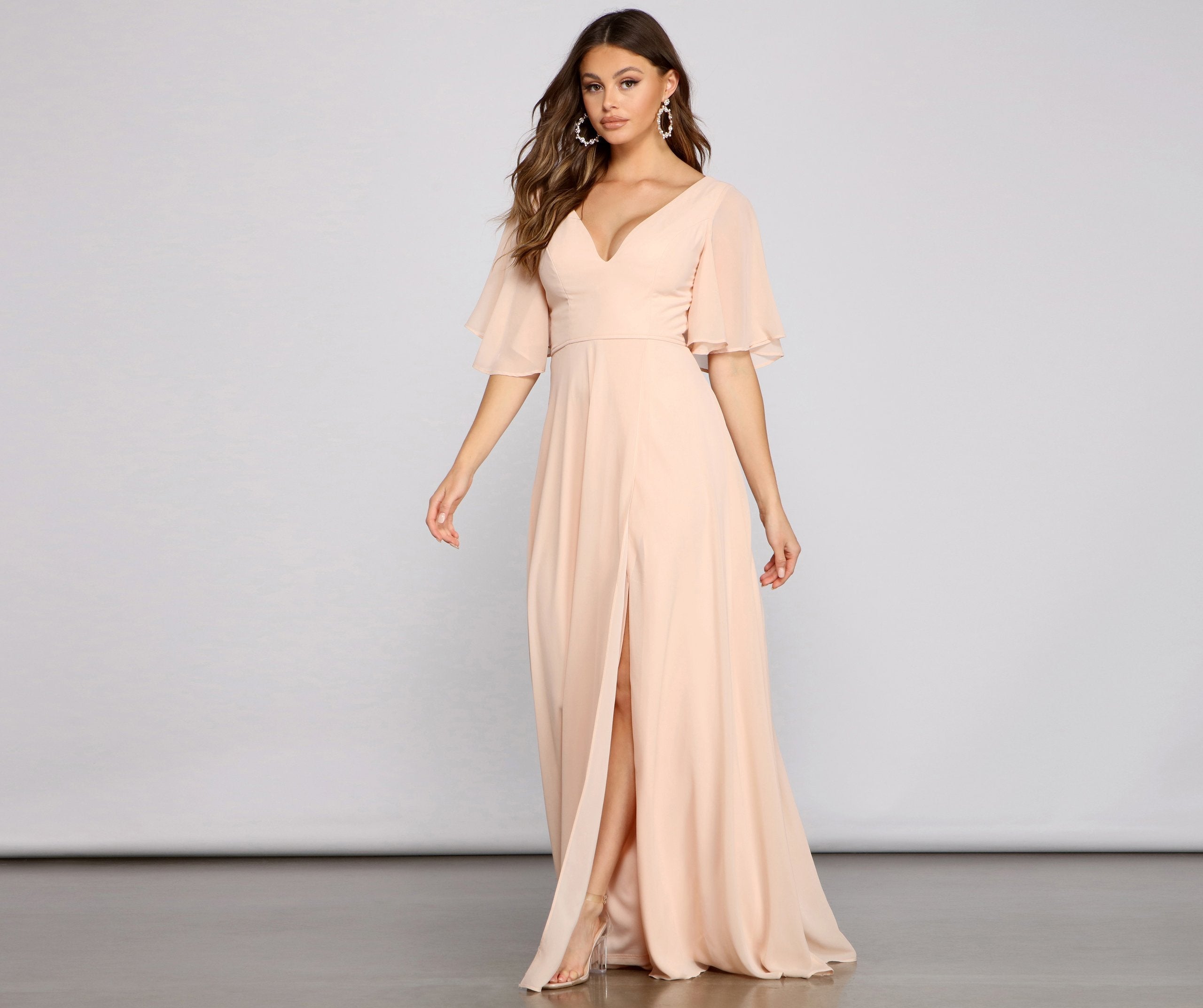 Greta Formal High Slit Chiffon Dress