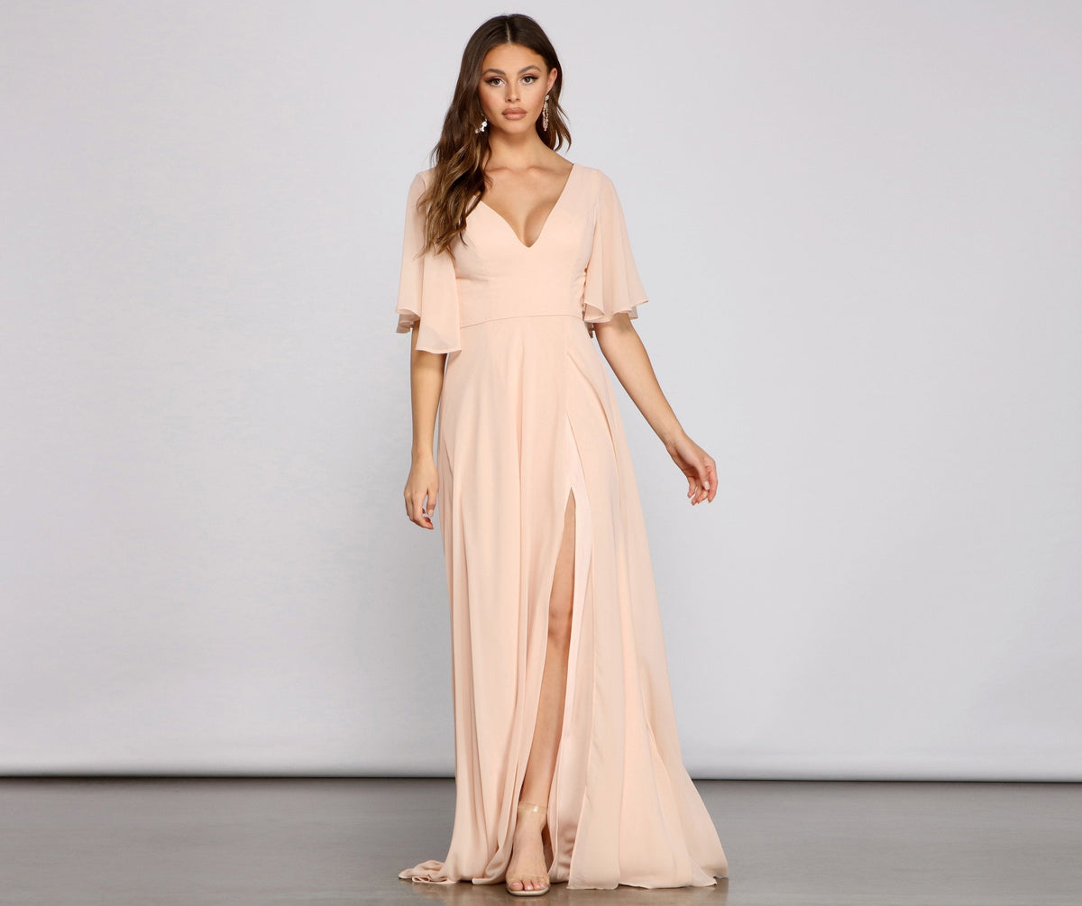 Greta Formal High Slit Chiffon Dress