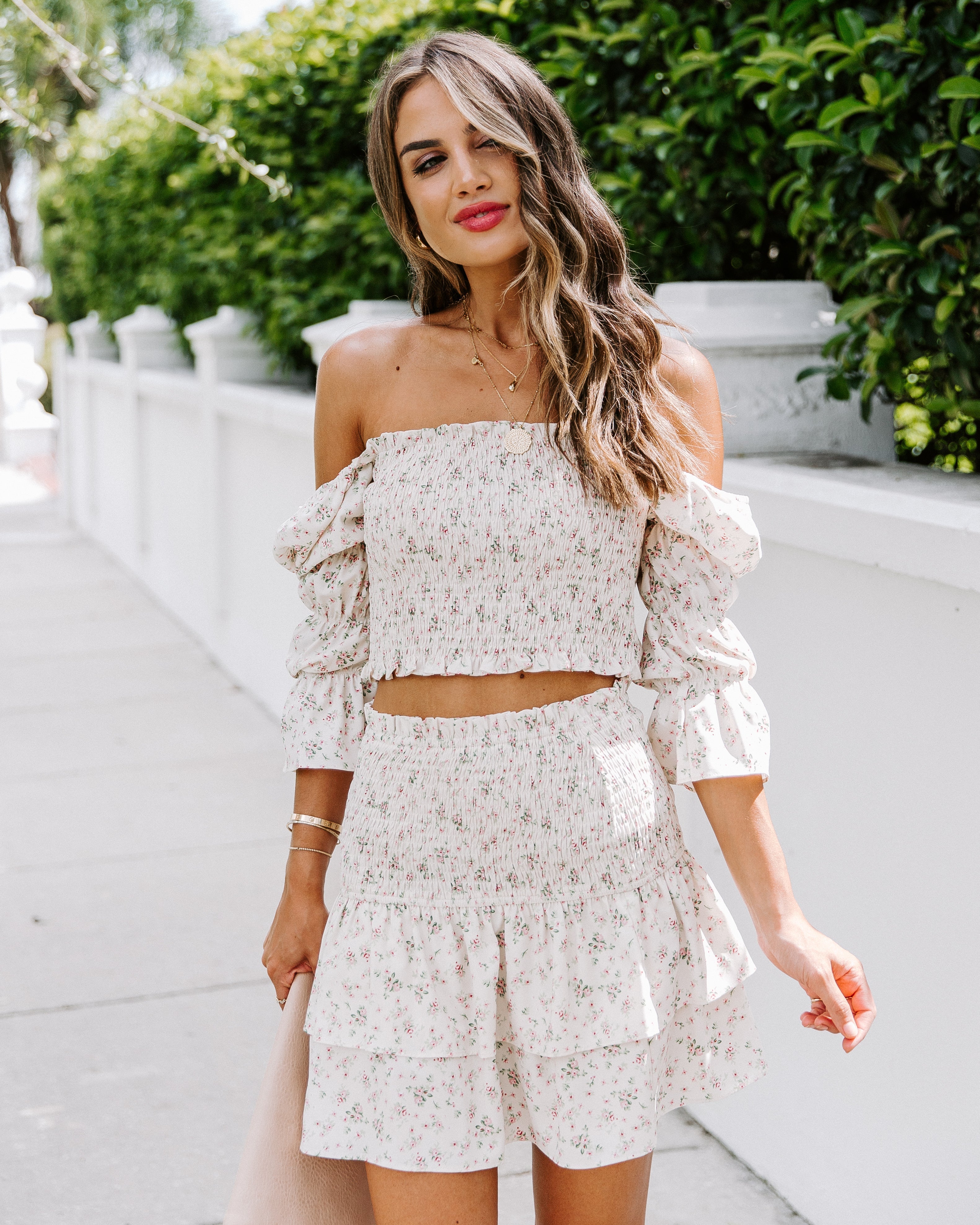 Grisel Floral Smocked Crop Top