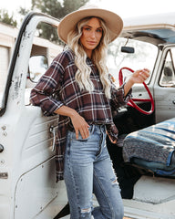 Grizzly Peak Cotton Plaid Button Down Top