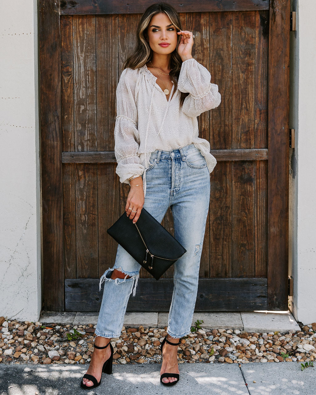 Harper Polka Dot Billowed Blouse