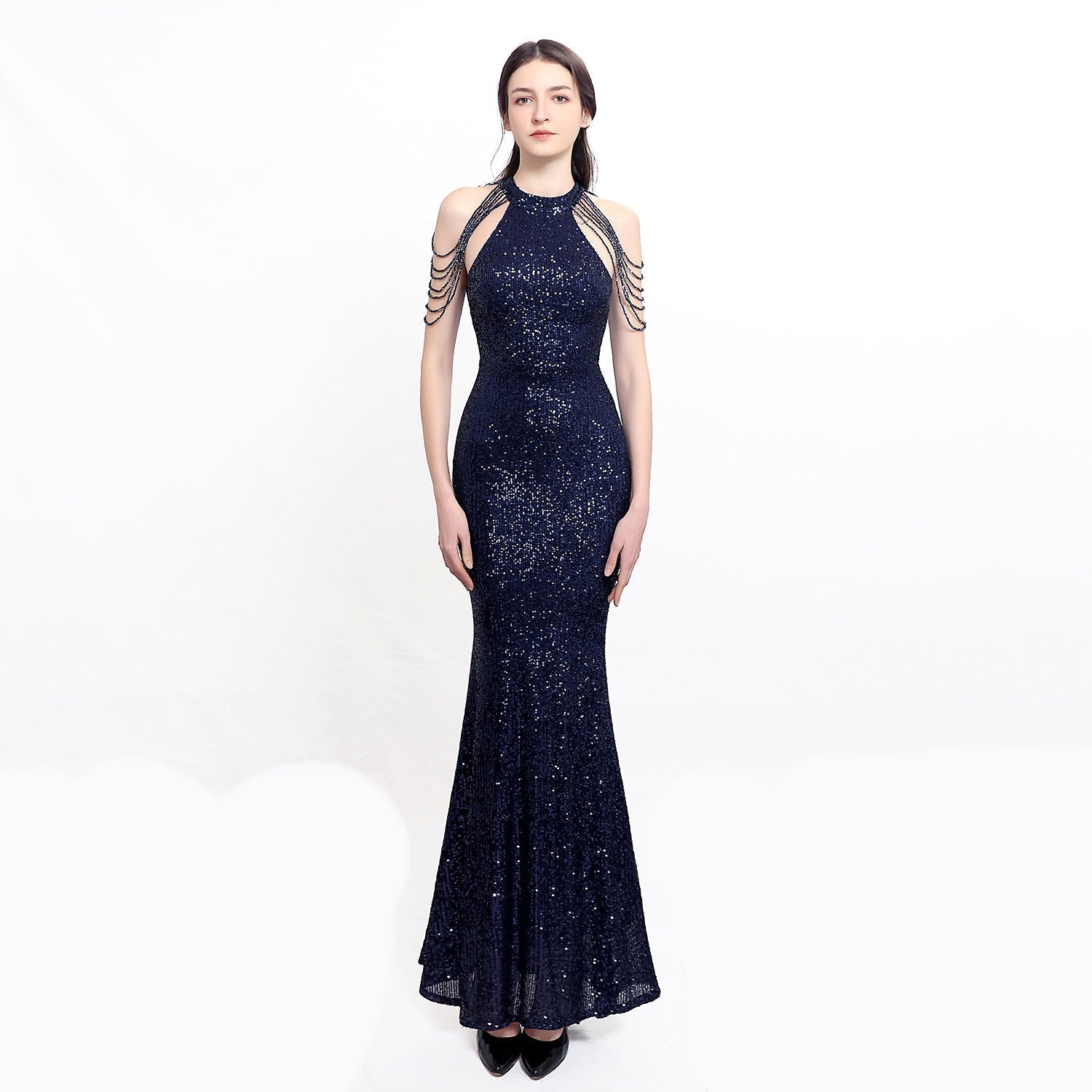 Harper formal sequin halterneck dress