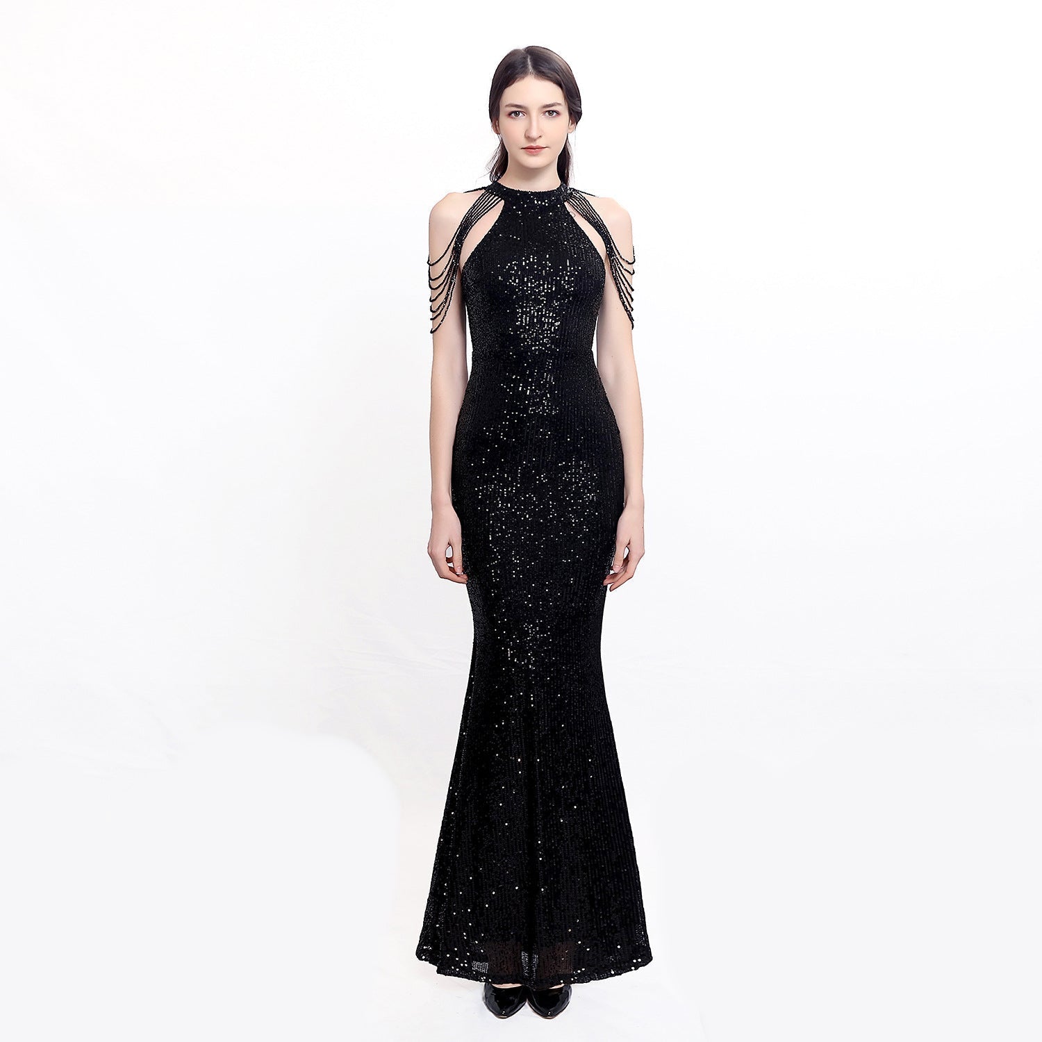 Harper formal sequin halterneck dress