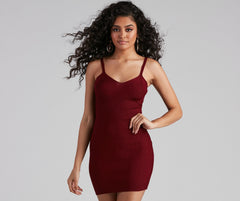 Hawt V-Neck Ribbed Sweater Dress