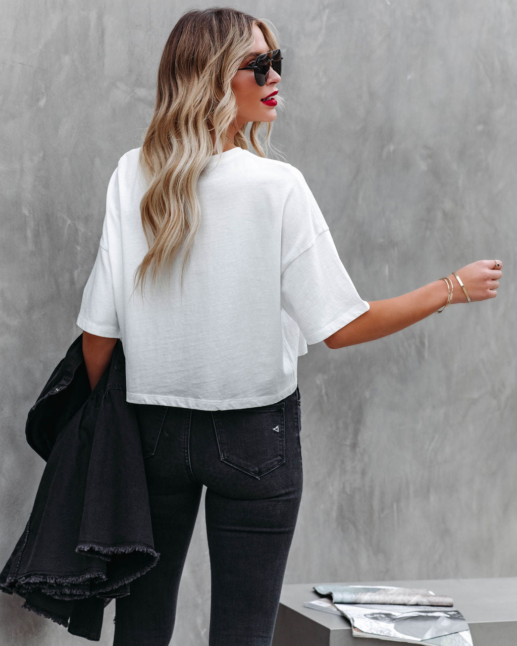 Her Cotton Cropped Tee - White