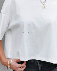 Her Cotton Cropped Tee - White