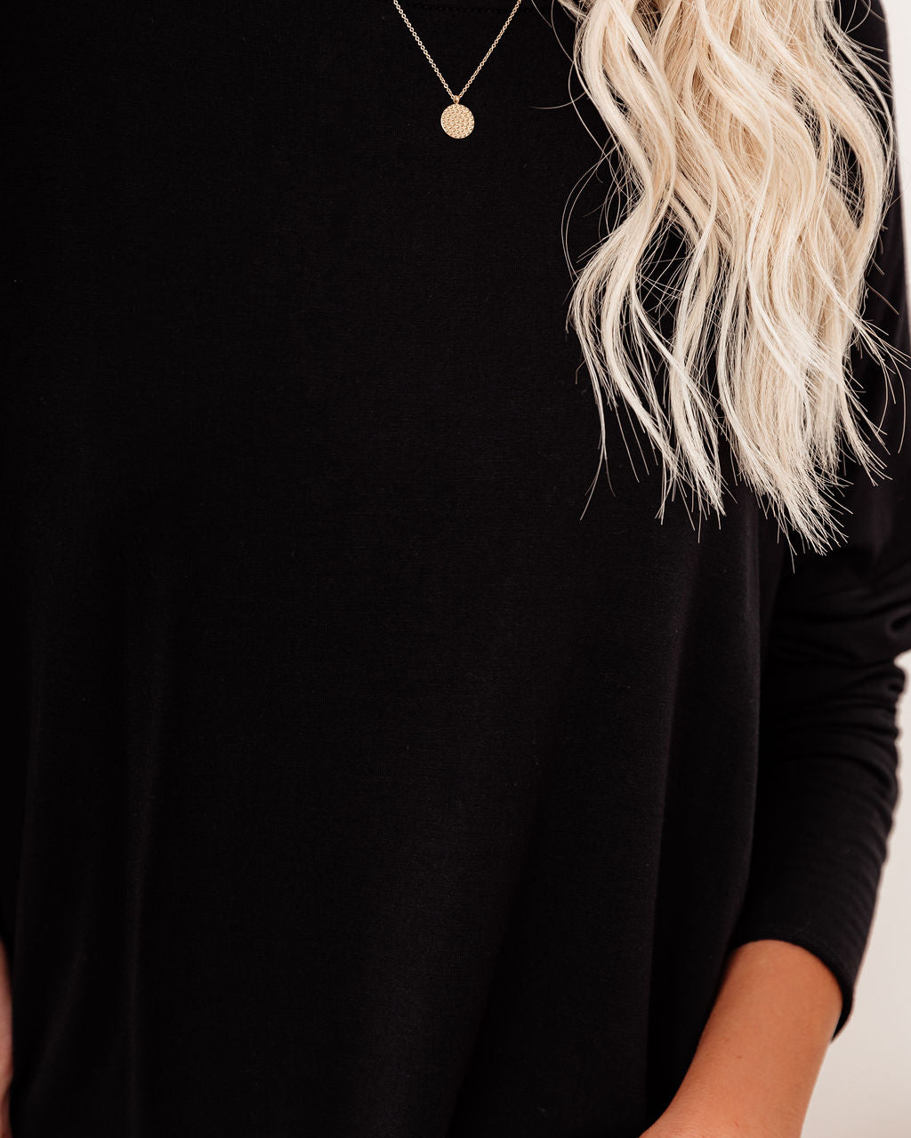 Holiday Weekend Cotton Long Sleeve Tunic - Black