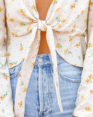 Honduras Floral Tie Front Crop Top