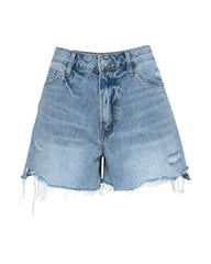 Hudson High Rise Distressed Denim Shorts