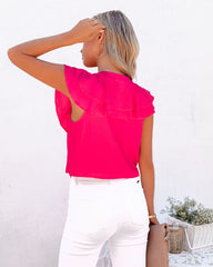 I'm Into You Lace Up Ruffle Top