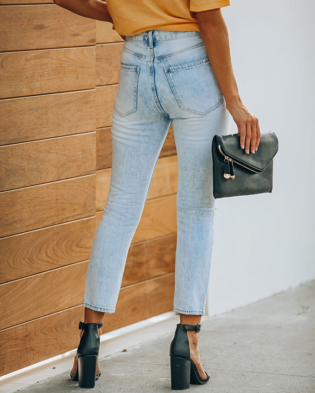 Lennon Distressed High Rise Denim