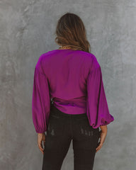 Icon Balloon Sleeve Wrap Blouse