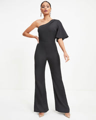 Iconic Lady One Shoulder Jumpsuit - Black