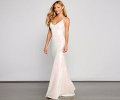 Irene Sequin Floor-Length Formal Dress