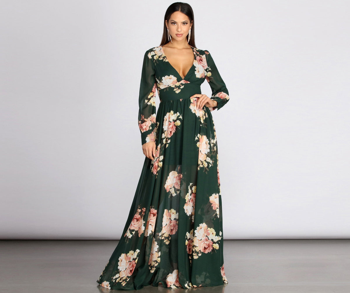 Irina Floral Chiffon A-Line Dress