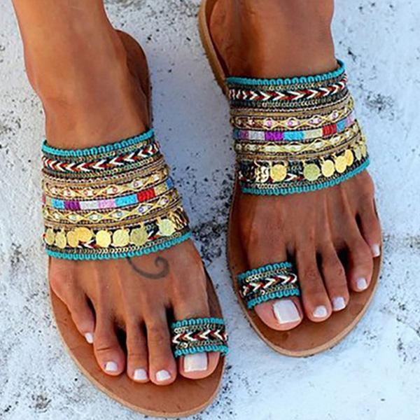 Ethnic Boho Style Toe Ring Sandals