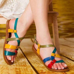 Color Leather Daily Summer Sandals