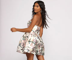 Jada Formal Floral Satin Party Dress