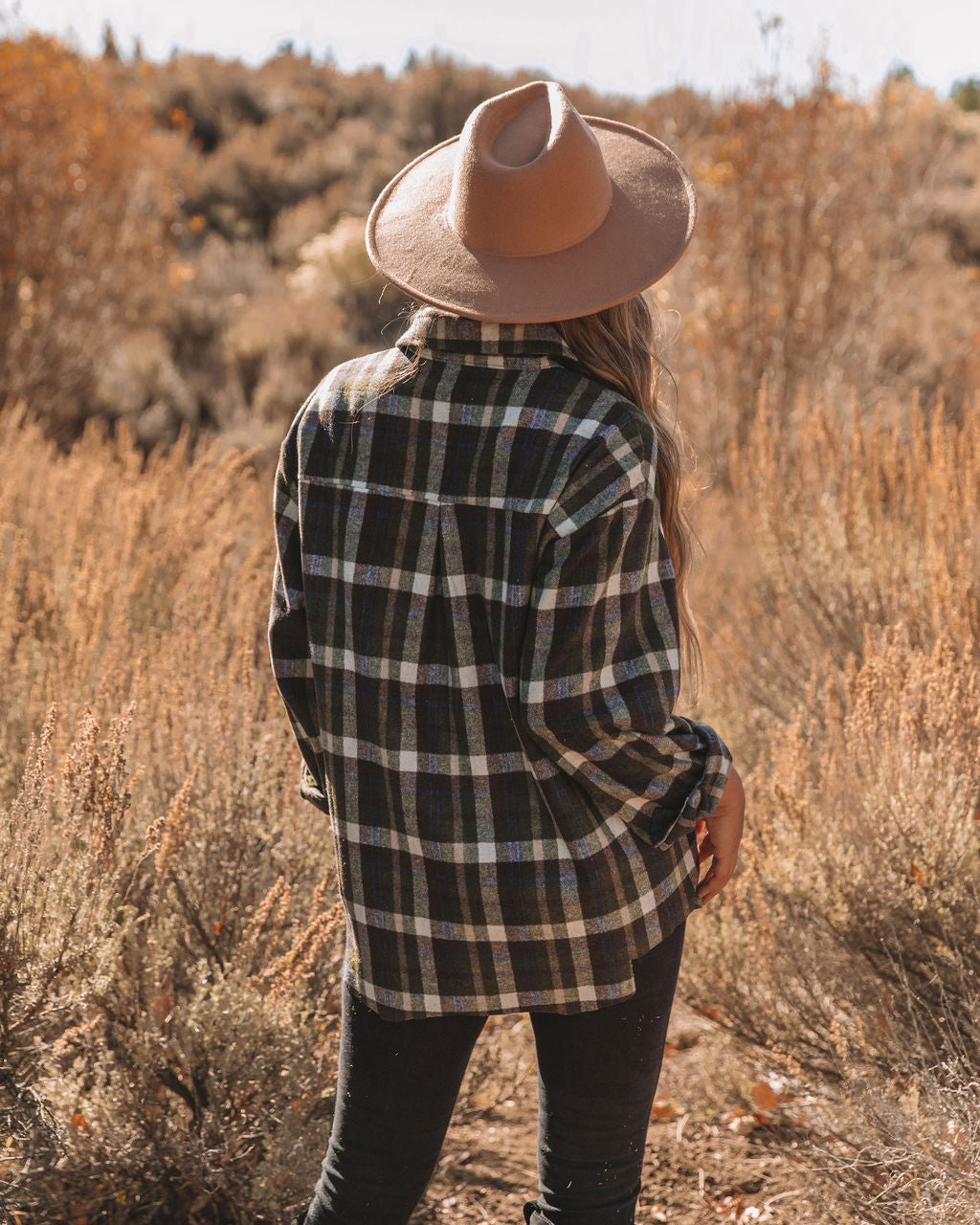 Jayce Cotton Distressed Plaid Button Down Top