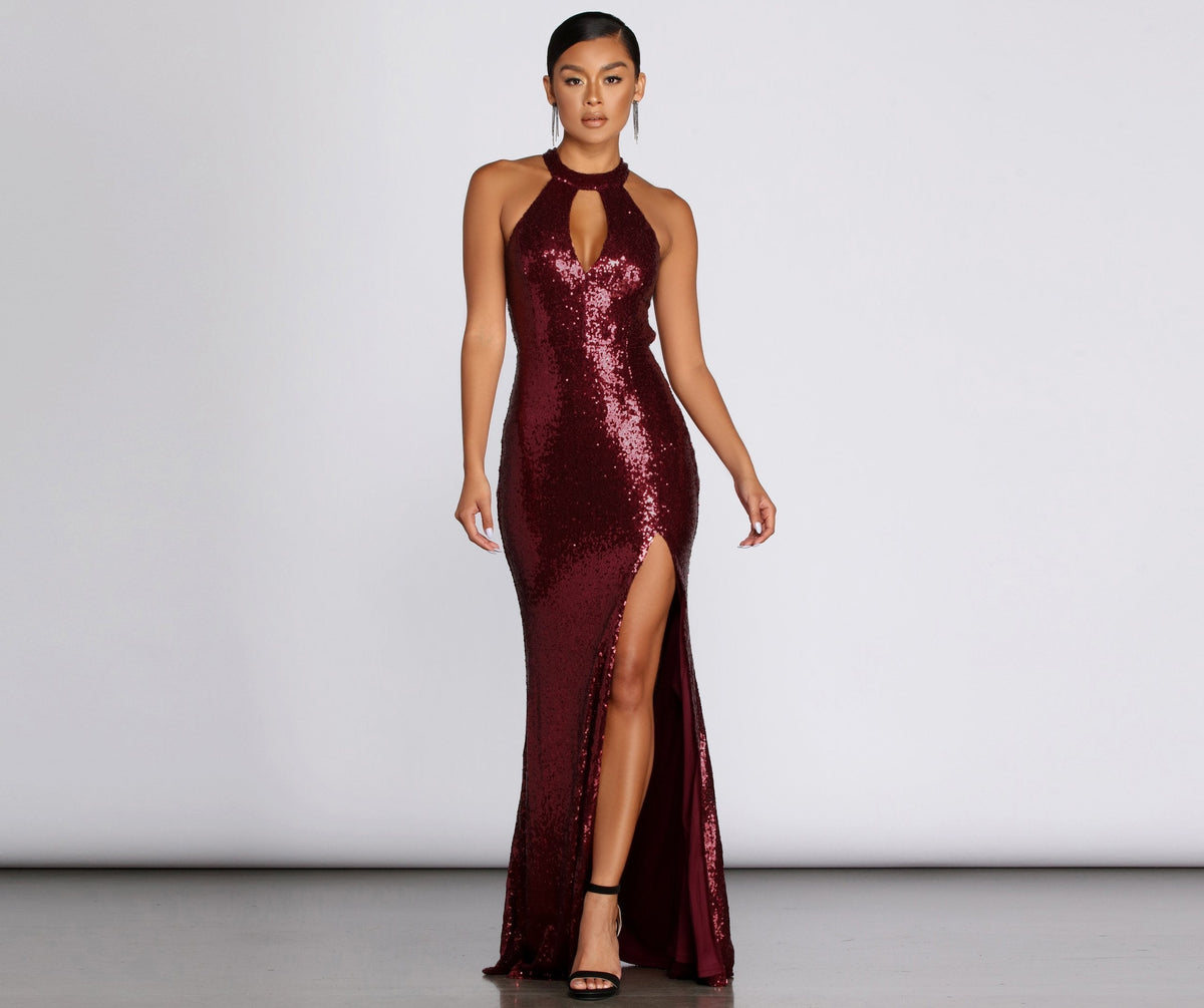 Jena Formal Sequin High Slit Dress