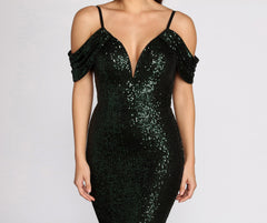 Jillian Deep V Sequin Dress