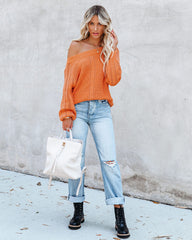 Johanna Cotton Off The Shoulder Sweater - Orange