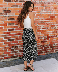 Jossy Floral Satin Midi Skirt