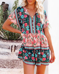 Joy Spring Floral Button Down Romper