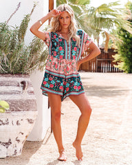 Joy Spring Floral Button Down Romper