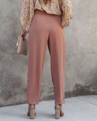 Just Business High Rise Belted Pants - Camel