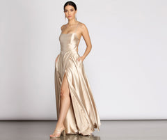 Kaia Satin A-Line Dress