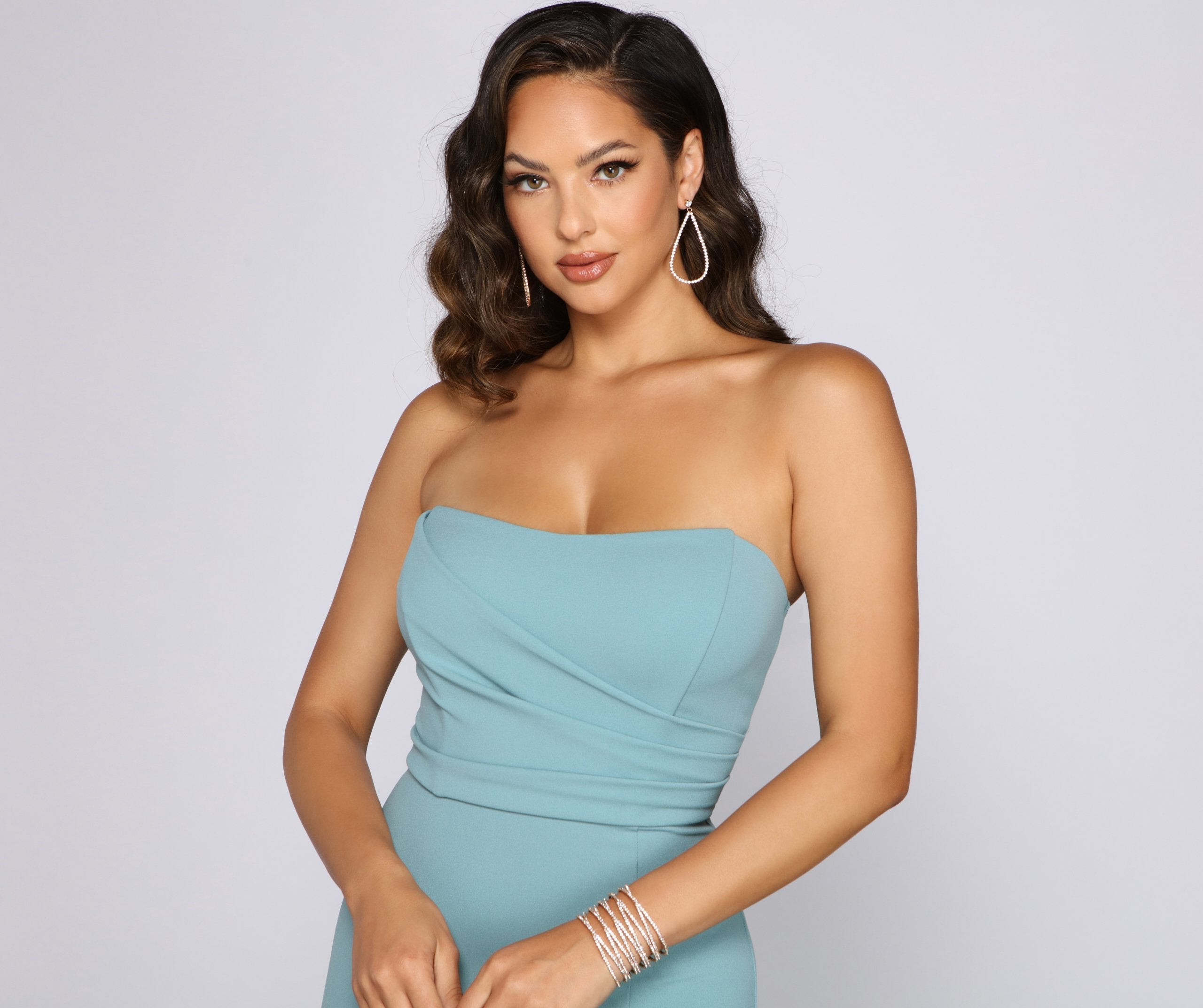 Kaia Strapless High Slit Formal Dress