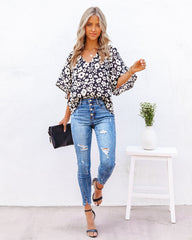 Kalani Floral Bell Sleeve Blouse