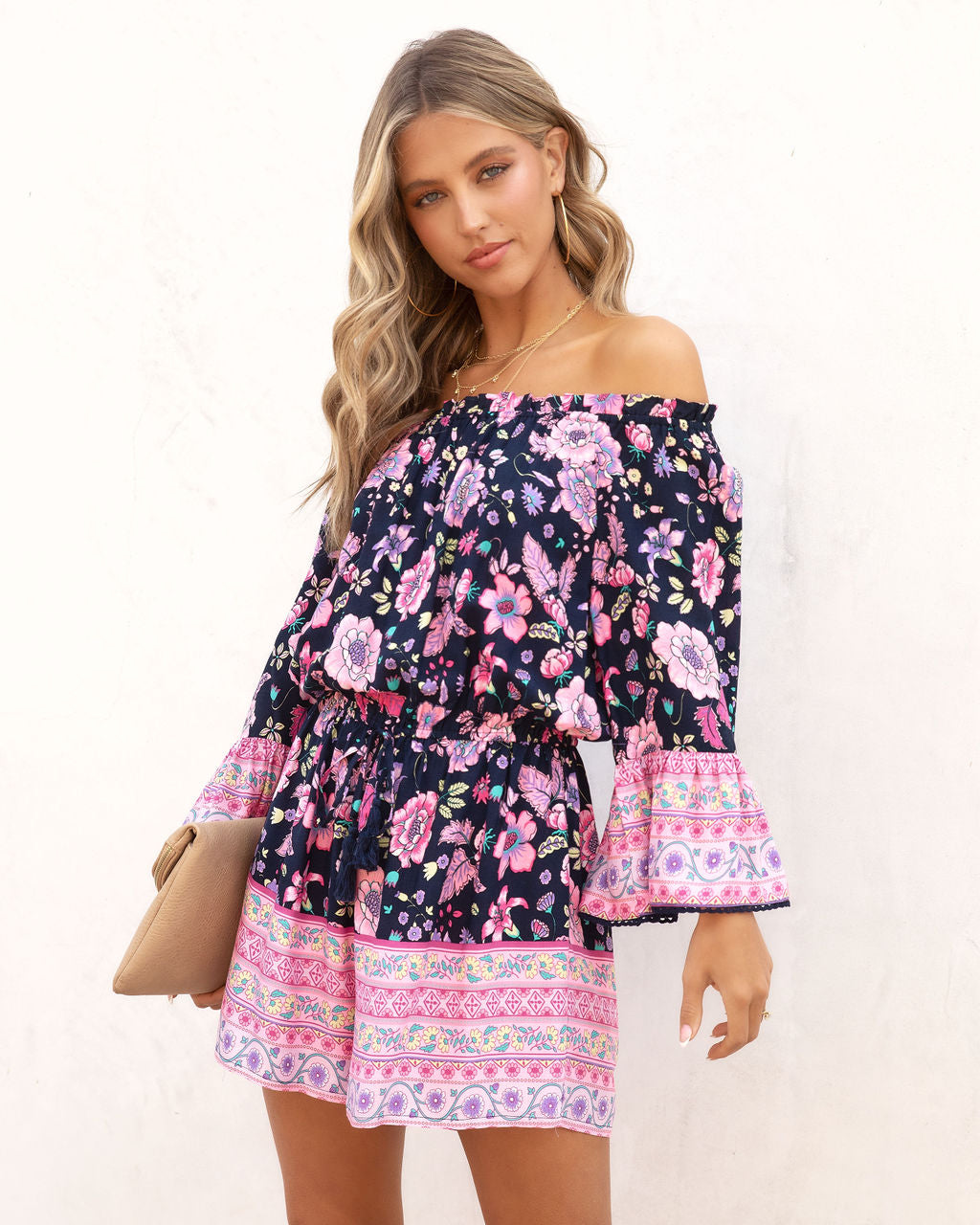 Kaycie Floral Off The Shoulder Romper