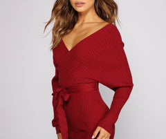 Keeping Knit Casual Ribbed Mini Dress