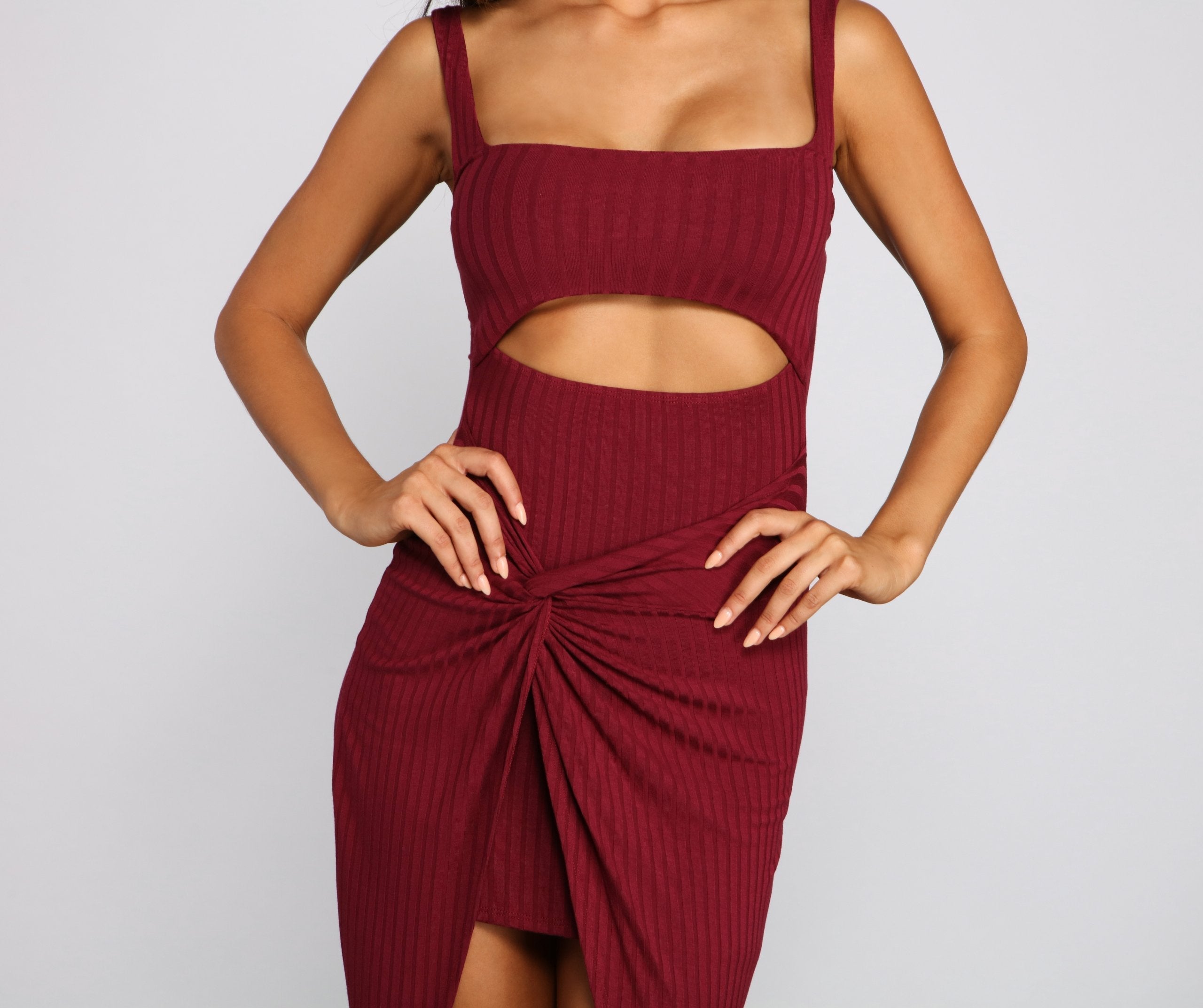 Keeping Knit Chic Cutout Midi Dress